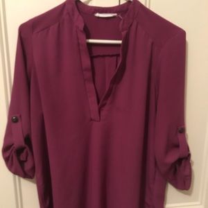 Purple light weight 3/4 length sleeved shirt